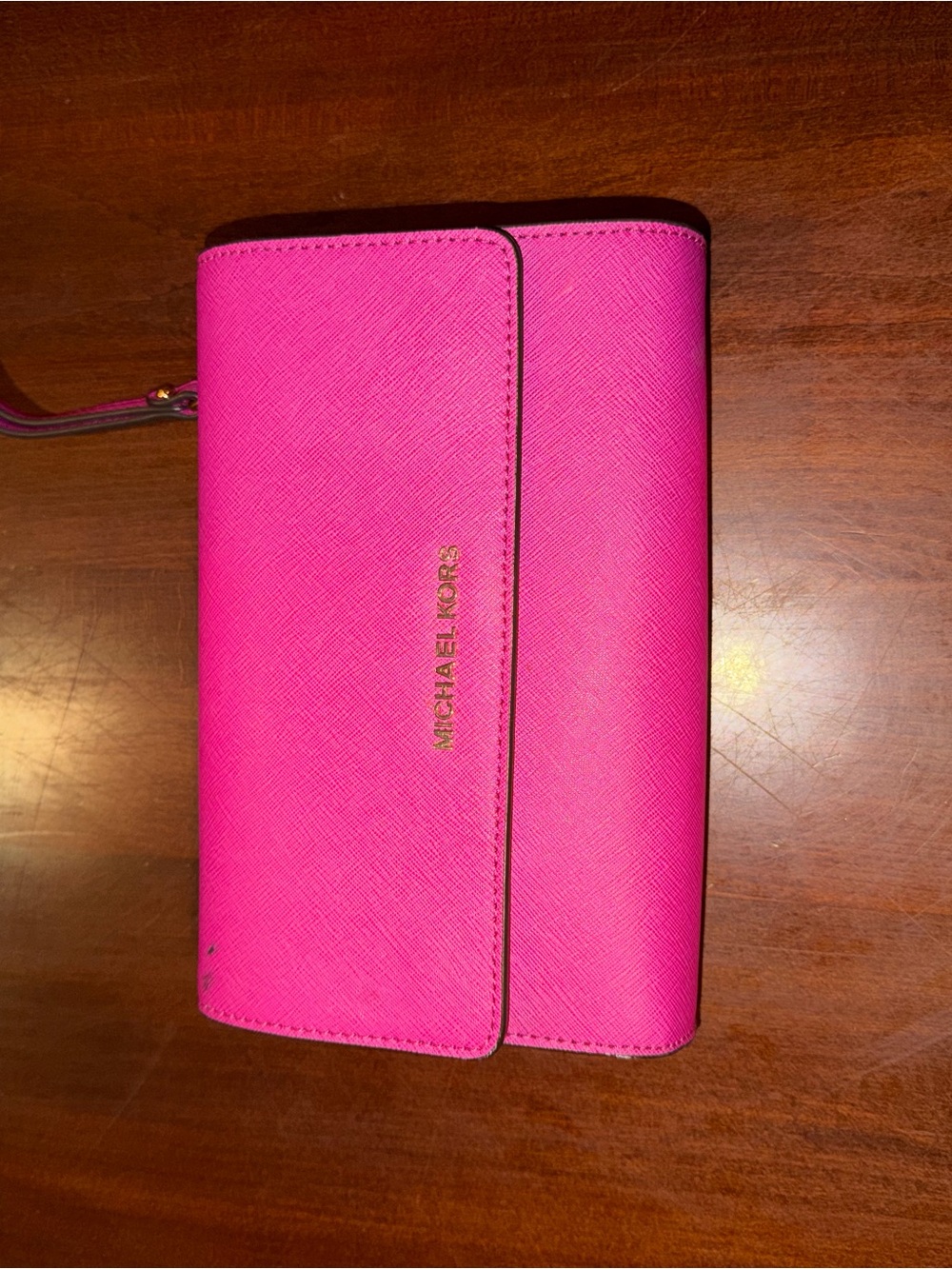Michael Kors Hot Pink Wallet on Chain Crossbody Removable Wallet